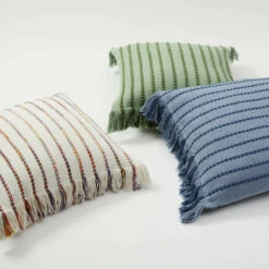 Phoebe Embroidered Stripe With Side Fringe Square Pillow Cover 31 Phoebe Embroidered Stripe With Side Fringe Square Pillow Cover -gift shop Embroidered Stripe with Side Fringe Pillow Cover 008