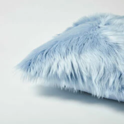 Simone Faux Fur Euro Pillow -gift shop Faux Mongolian Euro Pillow LightBlue 010