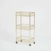 Wire 3-Tier Rolling Cart -gift shop Gold Wire 3Tier Rolling Cart 012