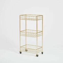 Wire 3-Tier Rolling Cart