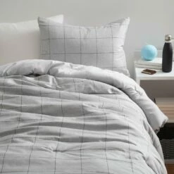 Jackson Grid Comforter And Sham Set