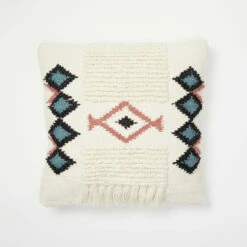 Handmade Textured Fringe Square Pillow