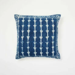 Handmade Indigo Block Printed Square Pillow