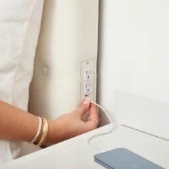 Harlow Tufted Charging Headboard -gift shop Headboard Hazel Leather 106