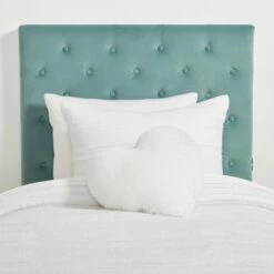 Harlow Tufted Charging Headboard -gift shop Headboard Hazel Velvet Blue 002