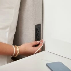 Riley Charging Round Headboard -gift shop Headboard Round Linen 091