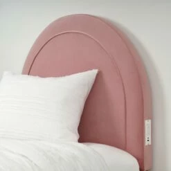Riley Charging Round Headboard -gift shop Headboard Round Velvet Blush 005