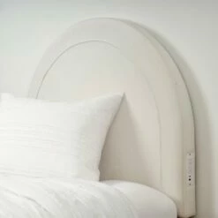 Riley Charging Round Headboard -gift shop Headboard Round Velvet Ivory 004