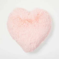 Sophia Heart Faux Fur Pillow -gift shop Heart Faux Fur Pillow LightPink 16x16 006
