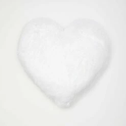 Sophia Heart Faux Fur Pillow -gift shop Heart Faux Fur Pillow White 16x16 005