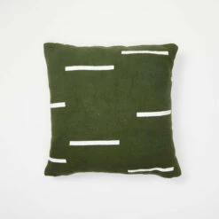Kyra Mudcloth Square Pillow Cover 12 Kyra Mudcloth Square Pillow Cover -gift shop Kyra Mudcloth Pillow Olive 003