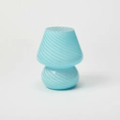 Mushroom Lamp -gift shop Lamp Marbling Blue 003