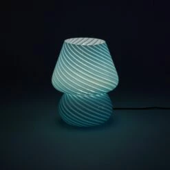 Mushroom Lamp -gift shop Lamp Marbling Blue 007