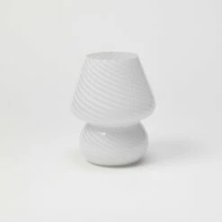 Mushroom Lamp -gift shop Lamp Marbling White 006