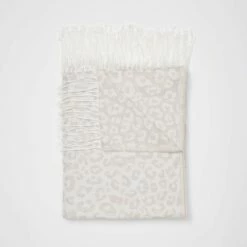 Leopard Fringe Throw Blanket