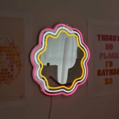 Maeve Wavy Neon Mirror 11 Maeve Wavy Neon Mirror -gift shop Lighting NeonMirror