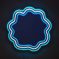 Maeve Wavy Neon Mirror 10 Maeve Wavy Neon Mirror -gift shop Mirror Neon Blue 019