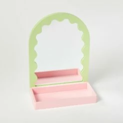 Beverly Vanity Wall Shelf -gift shop Mirror Shelf PinkGreen 021