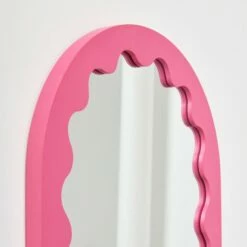Beverly Vanity Wall Shelf -gift shop Mirror Shelf PinkWhite 006