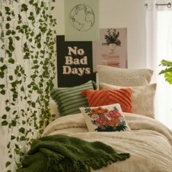 Phoebe Embroidered Stripe With Side Fringe Square Pillow Cover 27 Phoebe Embroidered Stripe With Side Fringe Square Pillow Cover -gift shop Organic Plant A 060