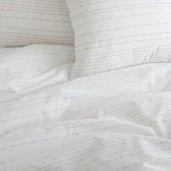 Embroidered Stripe Comforter And Sham Set -gift shop Pastel Embroidered Comforter Detail