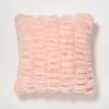 Angelina Ruched Faux Fur Square Pillow -gift shop Pillow Angelina Blush 003