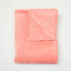 Rosie Plush Throw Blanket -gift shop Plush Throw Coral 001