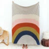 Rainbows Knit Throw Blanket -gift shop RainbowKnitBlanketIMG 0150