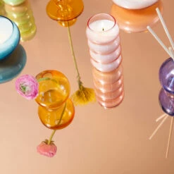 Paddywax Glass Ribbed Candle -gift shop Realm ROMANCE 3 RGB