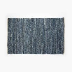 Recycled Leather And Denim Area Rug