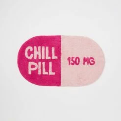 Washable Chill Pill Shaped Accent Rug