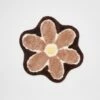 Flower Border Rug -gift shop Rug Flower Brown 002