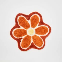 Flower Border Rug -gift shop Rug Flower Orange 003