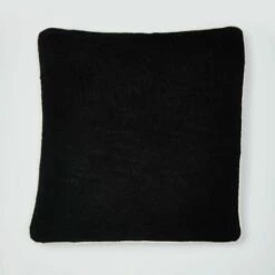 Charlie Cotton Square Pillow Cover -gift shop Solid Contrast Piping Square Pillow Cover BLK WHT 006 1