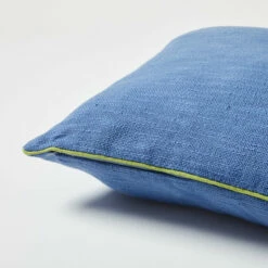 Charlie Cotton Square Pillow Cover -gift shop Solid Contrast Piping Square Pillow Cover RoyalBlue Chartreuse 012 c5fcbc43 086f 4bd2 9d2b ed41f93c6981