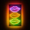 Stacked Lips Neon Sign -gift shop Stacked Lips Neon Sign Pink Orange Yellow 008