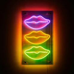 Stacked Lips Neon Sign