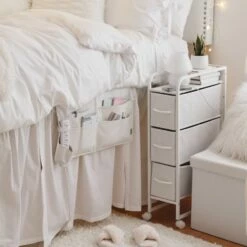 Reese Narrow 3-Drawer Cart On Wheels -gift shop Storage BedsideCaddyNarrowCart