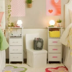 Carter Collapsible Storage Ottoman Chair -gift shop Storage CollapsibleChairWhite