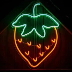 Strawberry Neon Sign -gift shop StrawberryNeonSign 3