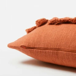 Harper Tassel Lumbar Pillow Cover -gift shop Tassel Lumbar Pillow Cover Terracotta 007