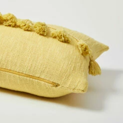 Harper Tassel Lumbar Pillow Cover -gift shop Tassel Lumbar Pillow Cover Yellow 010