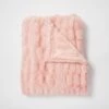 Angelina Ruched Faux Fur Throw Blanket -gift shop ThrowBlanket Angelina Blush 025