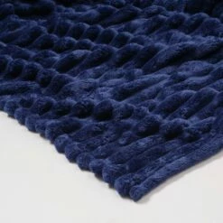 Jordan Plush Ribbed Throw Blanket -gift shop ThrowBlanket Jordan Navy 001
