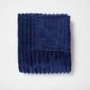 Jordan Plush Ribbed Throw Blanket -gift shop ThrowBlanket Jordan Navy 007