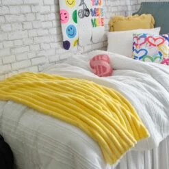 Jordan Plush Ribbed Throw Blanket -gift shop Throw Blanket