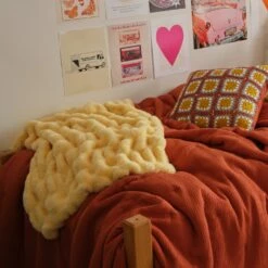 Angelina Ruched Faux Fur Throw Blanket -gift shop Throw Pillow c9e4f6fd 8b37 4880 89a9 608ae824055c