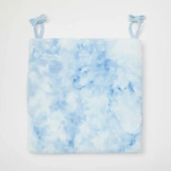 Leah Tie Dye Faux Fur Seat Cushion -gift shop TieDye Faux Fur Seat Cushion LightBlue 003