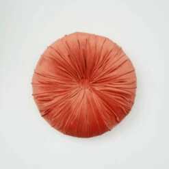 Bridgette Velvet Round Pillow -gift shop Velvet Round Pillow Terracotta 002