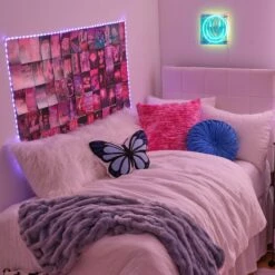 Tie Dye Textured Faux Fur Square Pillow -gift shop Y2K 036 2 e6e73f1f 2e4b 4288 a08a abd3047be92c